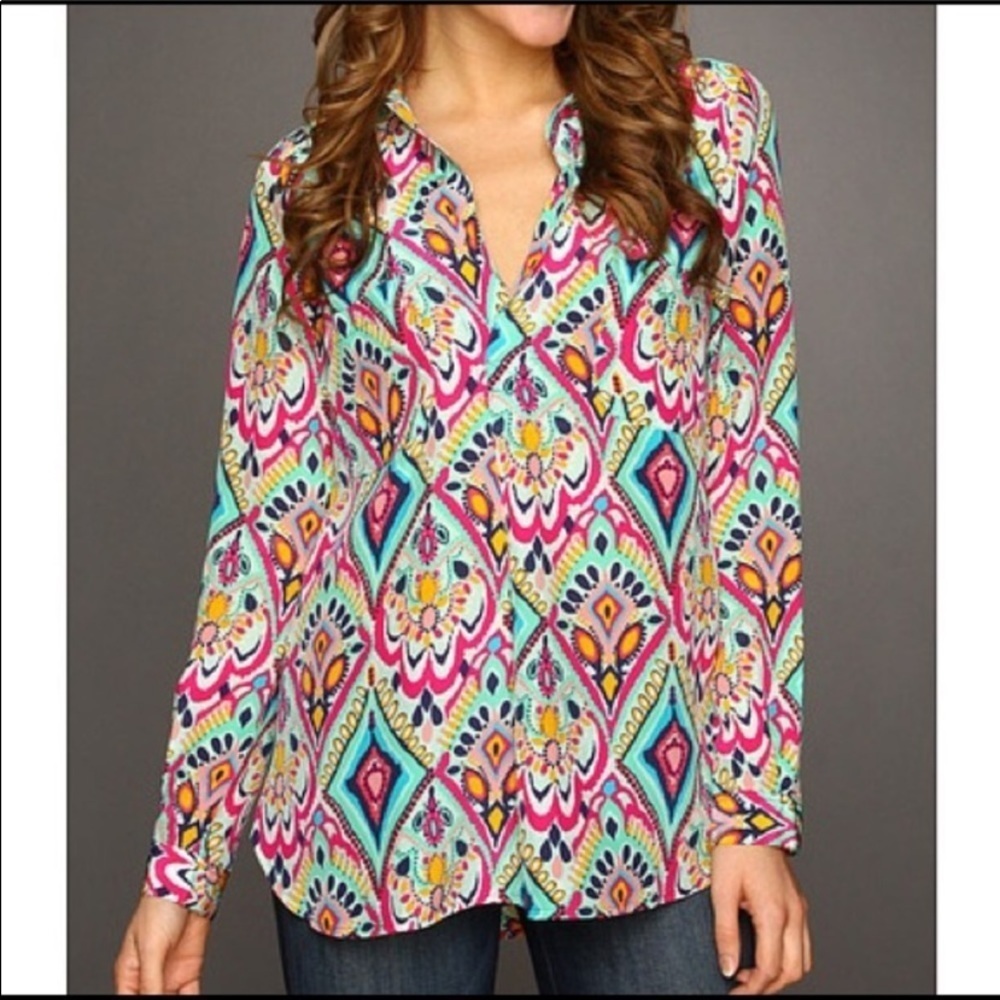 - NWOT Lilly Pulitzer Boston Crown Jewels  SILK blouse s preppy